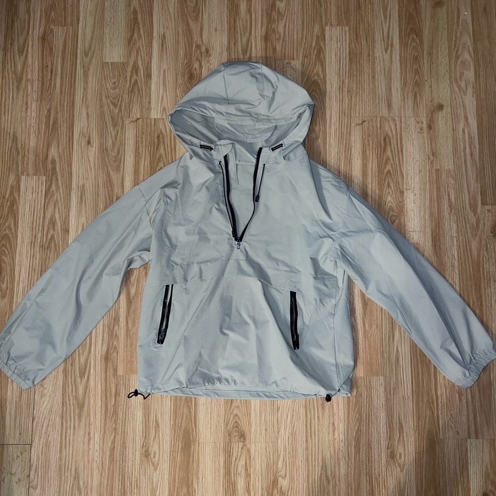Tan Hooded Windbreaker